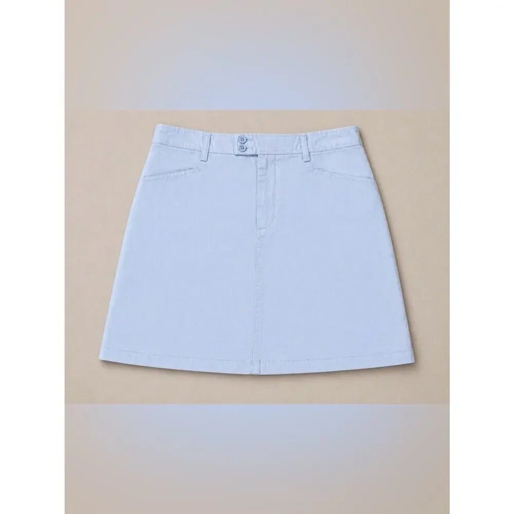 Ralph Lauren Sport Polo Chino Blue Mini Skirt Size 12 Cotton Preppy